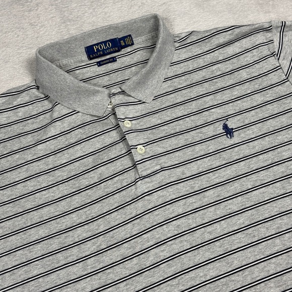 Polo Ralph Lauren Other - Polo Ralph Lauren Classic Fit Striped Polo Shirt Mens XL Gray Navy White